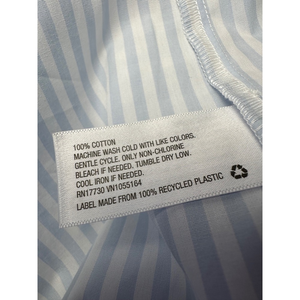 A New Day Womens Striped Tiered Babydoll Mini Dress‎ M Blue White Coastal Summer - Picture 7 of 12